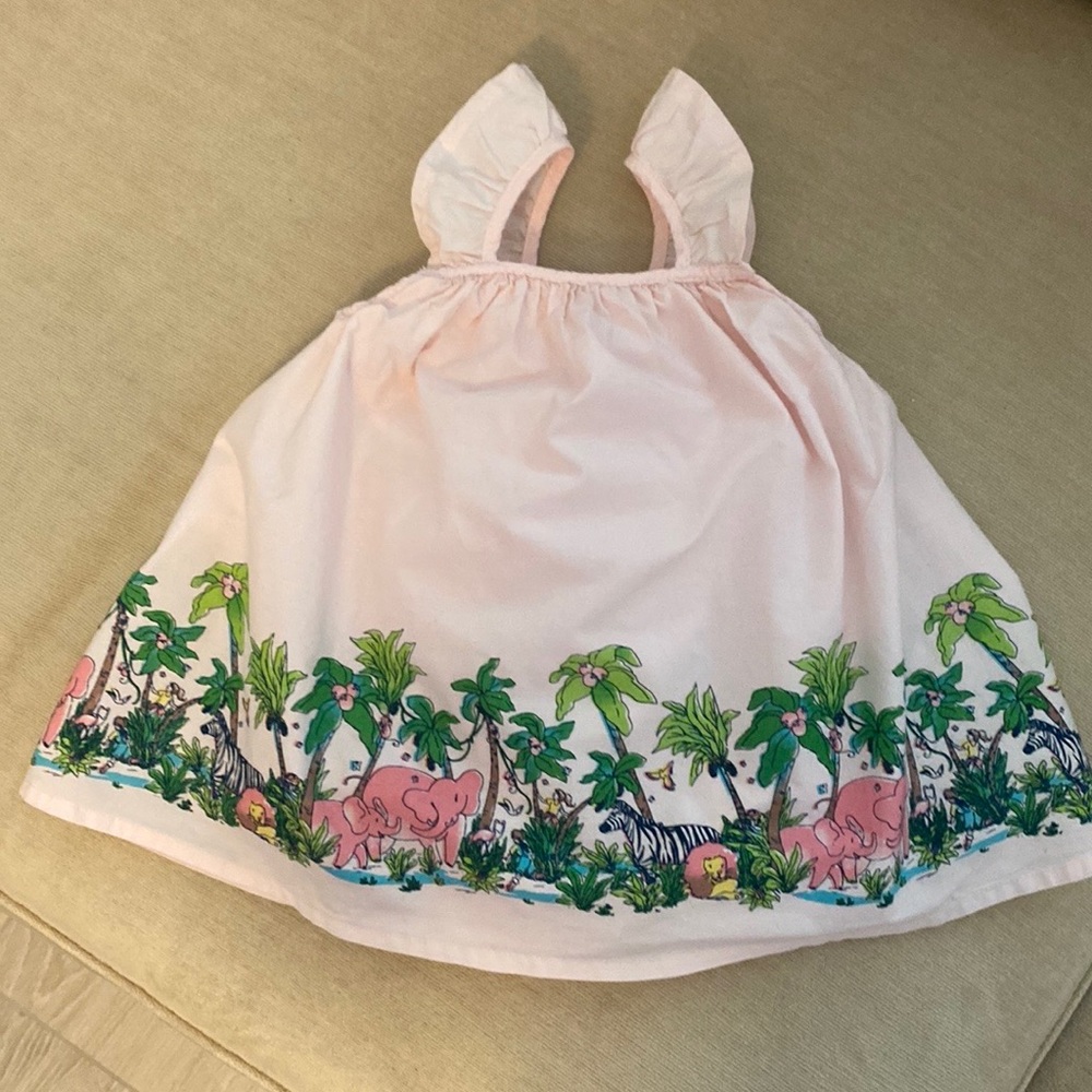 PRICE DROP!!! Infant girls  sundress sz 6-9 months pink with animals